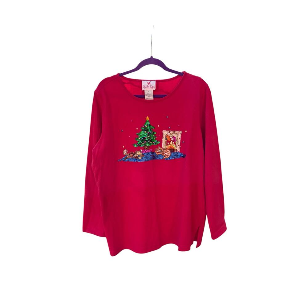 Vintage 1990s Quacker Factory Red Sequin Beaded C… - image 1